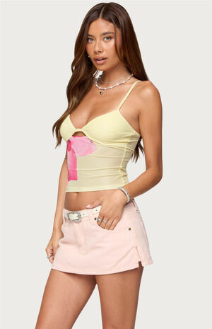 Alanah Flower Cut Out Mesh Top image number 2