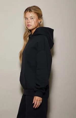 Black Ultra Soft Fleece Core Vintage Wash Pullover Hoodie image number 3