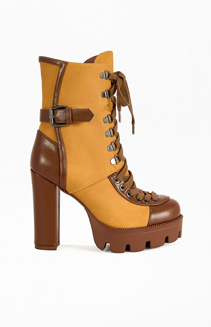 Azalea Wang Women's Barrington Tan Block Booties
