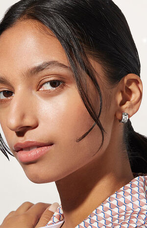 Eden Silver Hoop Earrings image number 3