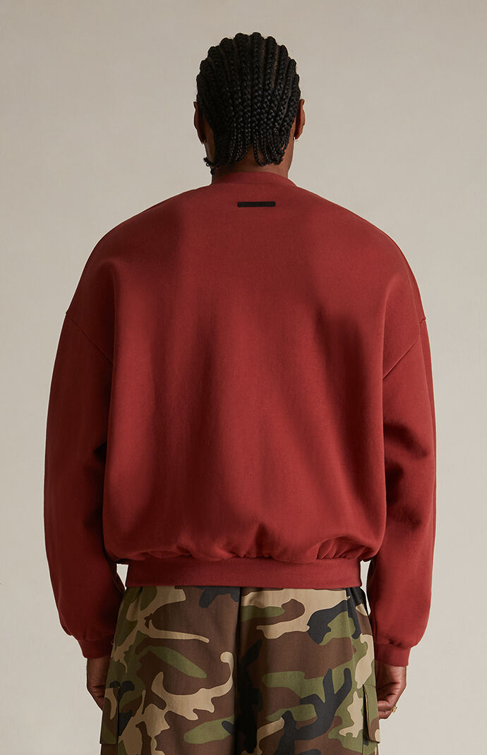 Fear of God Essentials Crimson Heavy Fleece Crew Neck