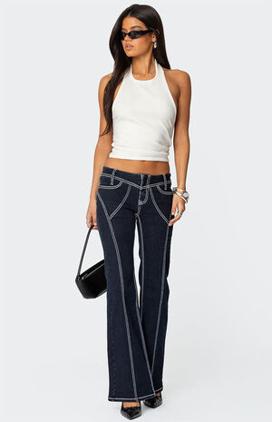 Twister Backless Knit Halter Top image number 4