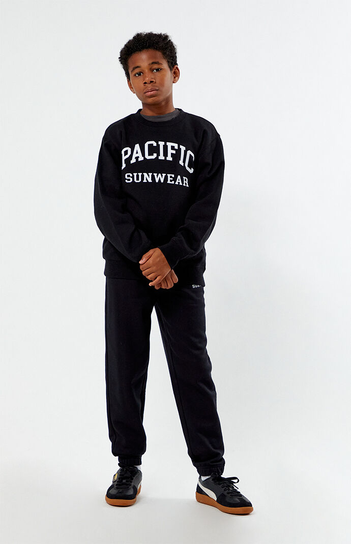 PacSun Kids Black Pacific Sunwear Crew Neck Sweatshirt | PacSun
