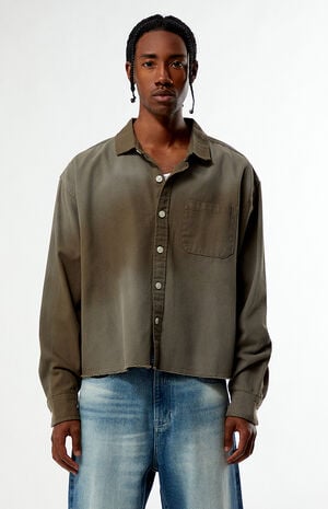 Pike Washed Cropped Long Sleeve Work Shirt image number 1