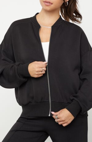 Active Black Modal Bomber Jacket image number 2