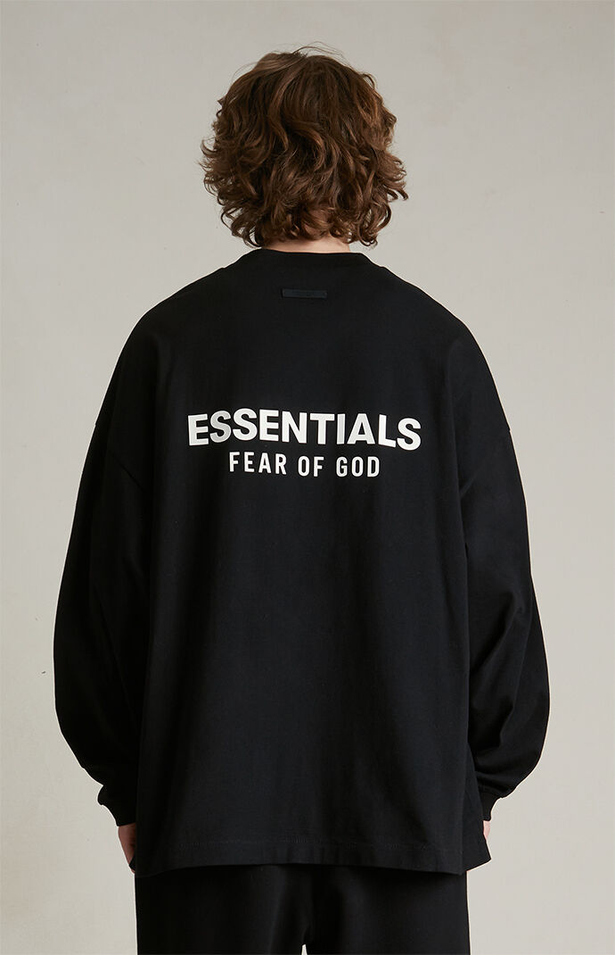 Fear of God Essentials Black Long Sleeve T-Shirt | PacSun