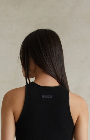 Women's Jet Black Sport Knit Tank Top image number 5