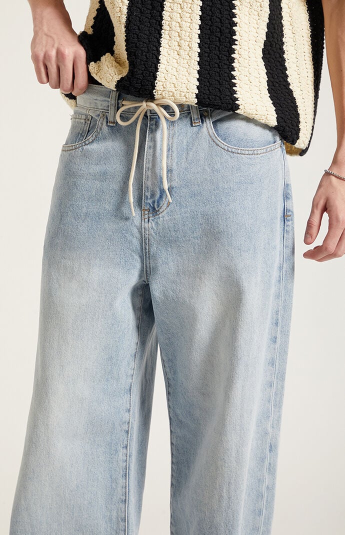 Pacsun Blake Extreme Baggy Jeans Drawstring Light Indigo