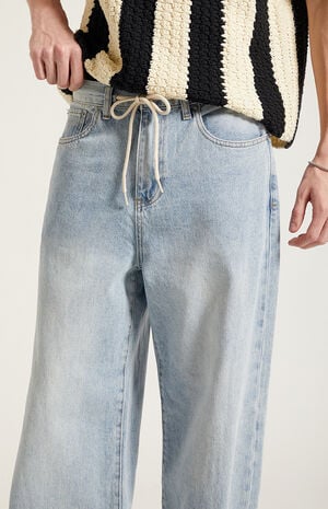 Blake Extreme Baggy Jeans Drawstring Light Indigo image number 5