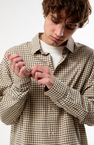 Micro Plaid Flannel Long Sleeve Shirt image number 5