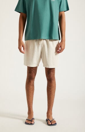 Cream Linen&nbsp;Shorts image number 3