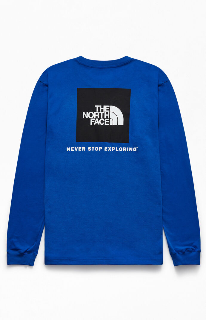 blue north face shirt