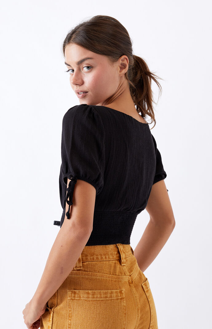 Smocked Surplice Top