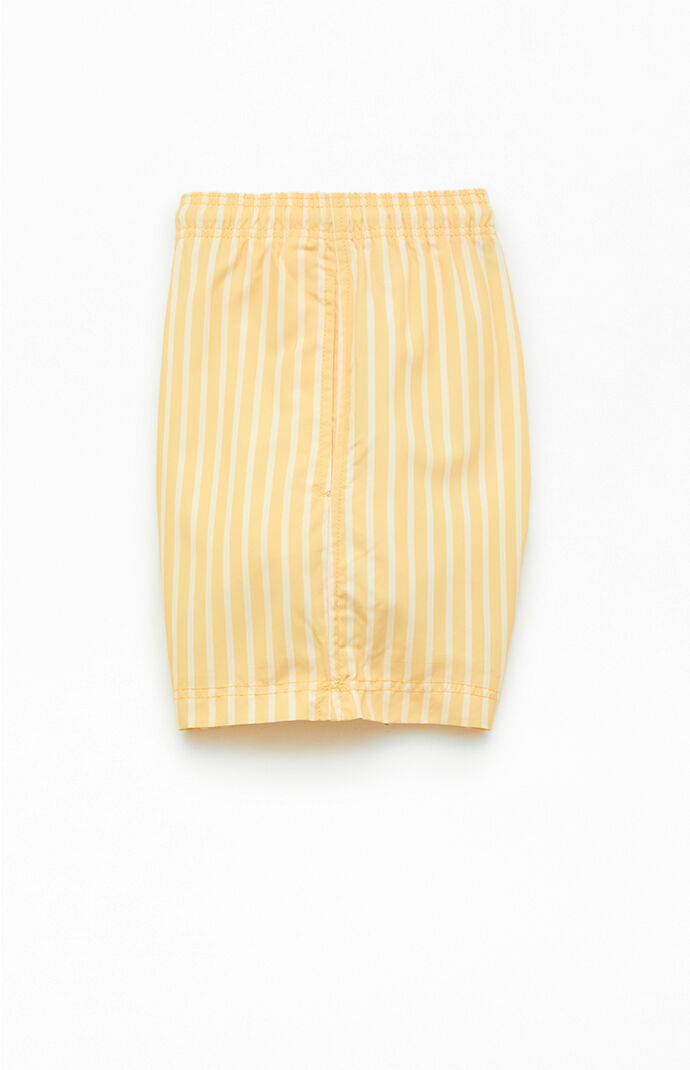 Pacsun Yellow Striped 4.5" Swim Trunks