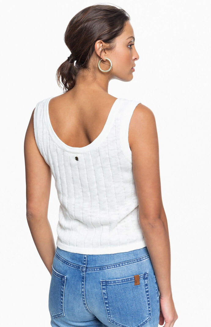 White Be Sensational Sweater Tank Top