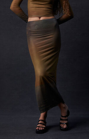 x PacSun Sunset Sky Mesh Midi Skirt image number 2