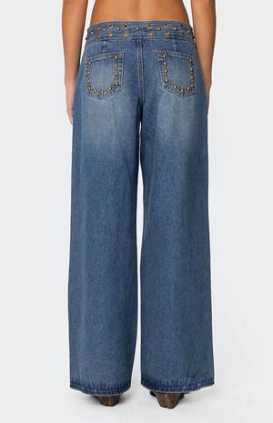 Stud & Grommet Low Rise Jeans image number 4