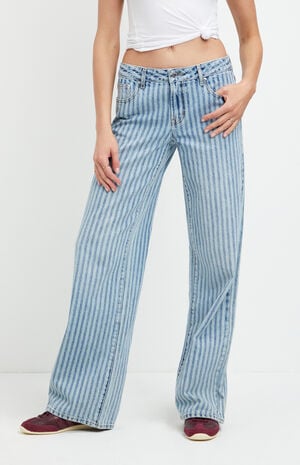 Casey Low Rise Baggy Jeans Blue Striped image number 2