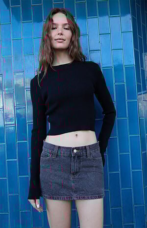 Gray Malia Denim Mini Skirt image number 1