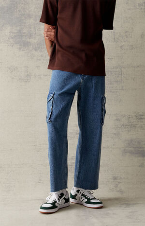 Eco Indigo Baggy Cargo Jeans image number 3