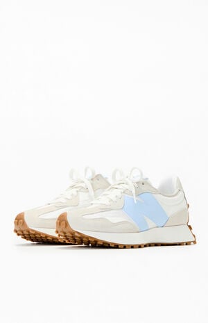 White & Blue 327 Sneakers image number 2