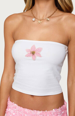 Luli Beaded Flower Tube Top image number 5