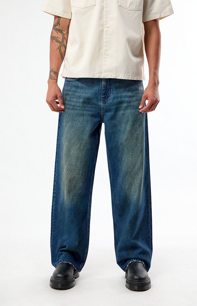 Budweiser by Pacsun Dark Blue Claw Logo Baggy Jeans