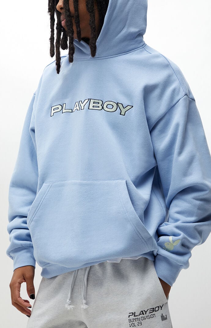 Baby blue playboy hoodie clearance