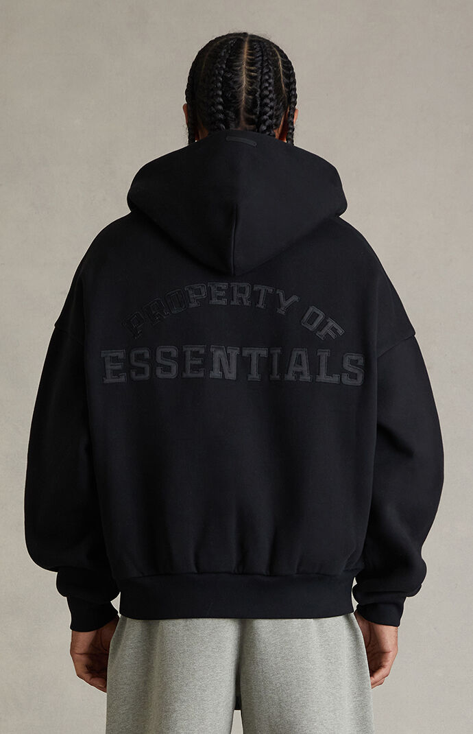 Fear of God ESSENTIALS Black Property Lounge Half Zip Hoodie