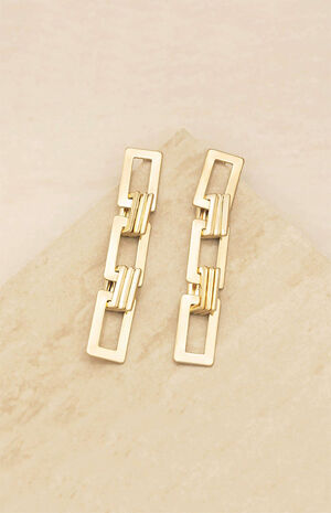 Odessa Dangle Gold Link Earrings image number 2