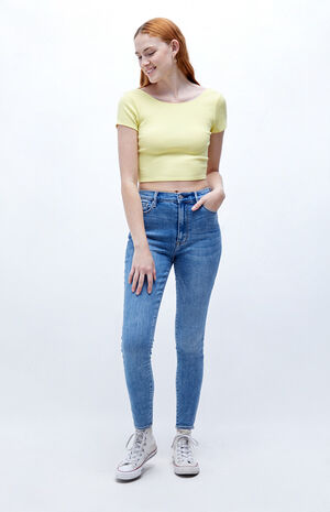 Perfect Blue Super High Waisted Jeggings image number 4