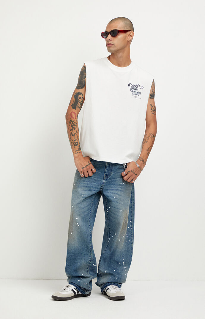 Pacsun Dylan Baggy Jeans Paint Splatter Mud Wash | Pacsun