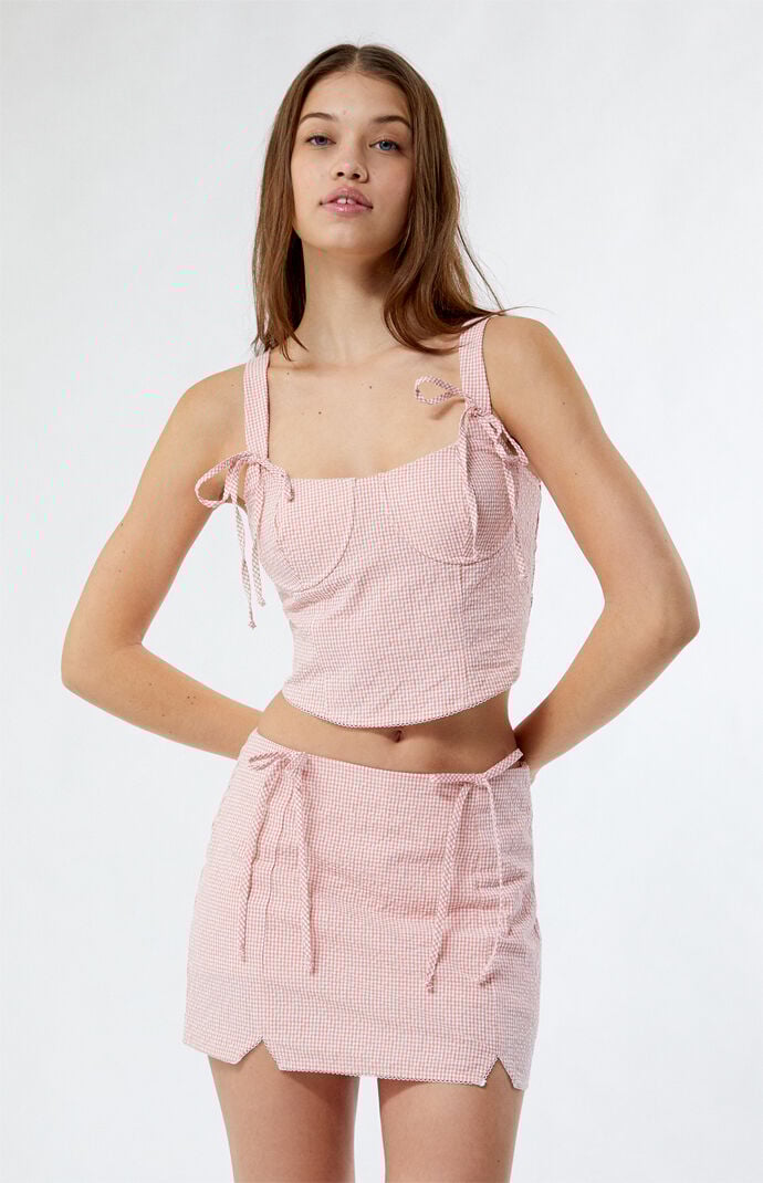 品揃え豊富で Hearts LA Gingham PacSun | Top Bustier トップス