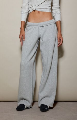 Heather Grey Ultra Soft Fleece Core Vintage Wash Baggy Sweatpants image number 2