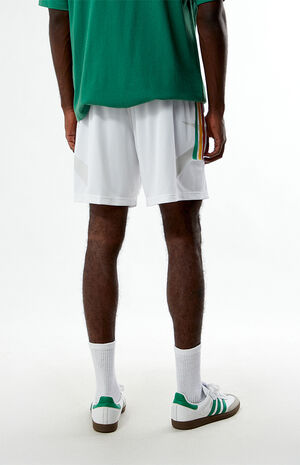 Striped White Mesh Shorts image number 4