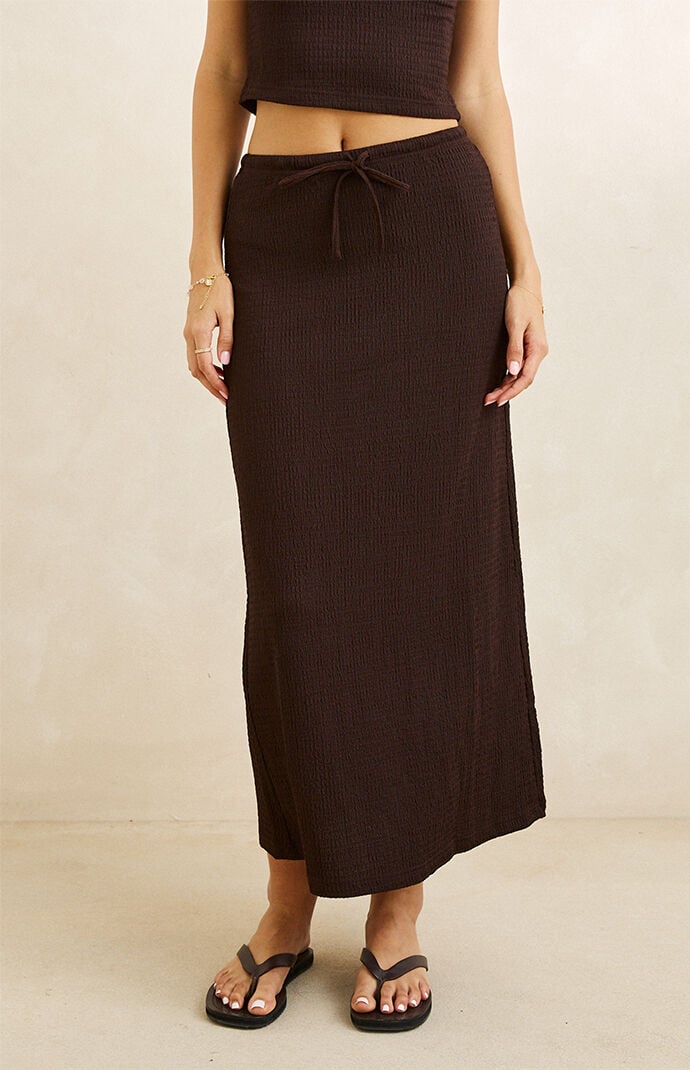 Rhythm Women's Indie Maxi Skirt In Chocolate In Brown