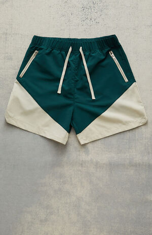 Nylon Green Colorblock Volley Shorts image number 1