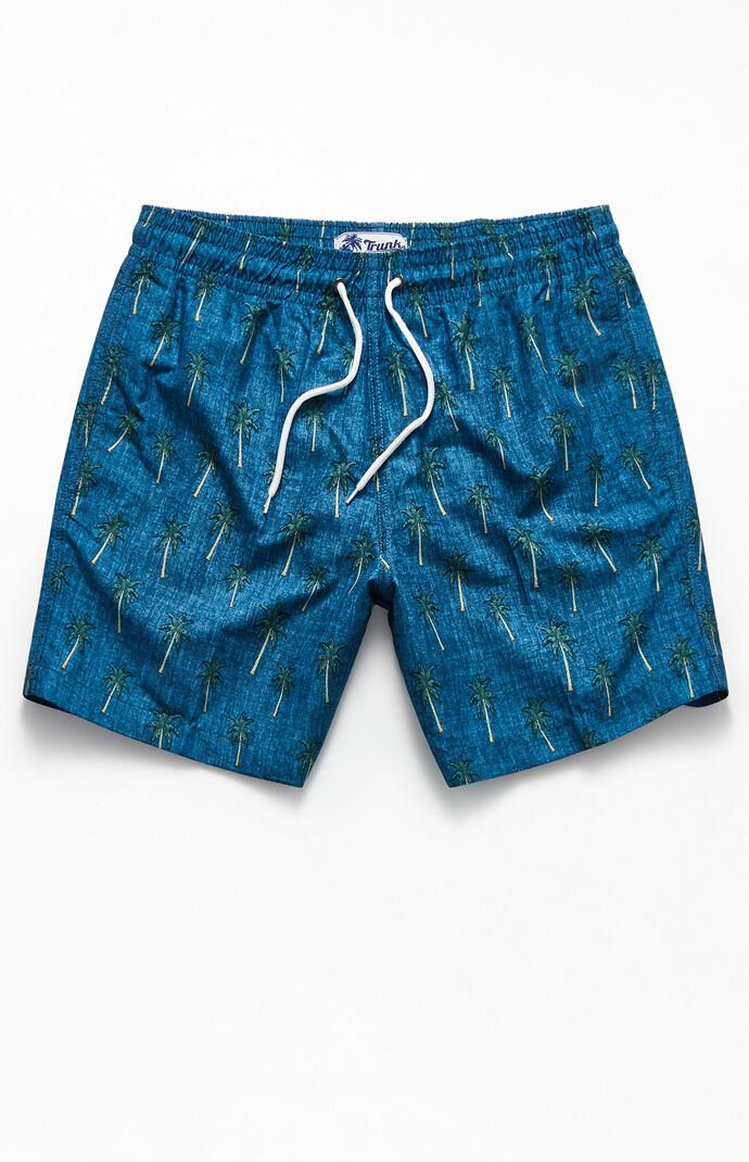 Chambray Palms 16" Swim Trunks