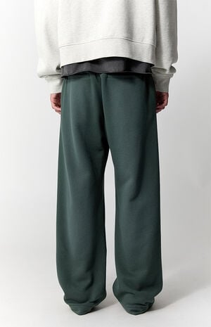 Green Washed Fleece Extreme Baggy Sweatpants image number 4