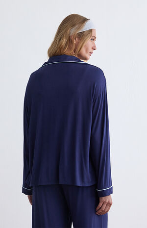Long Sleeve Button Up Pajama Shirt image number 4