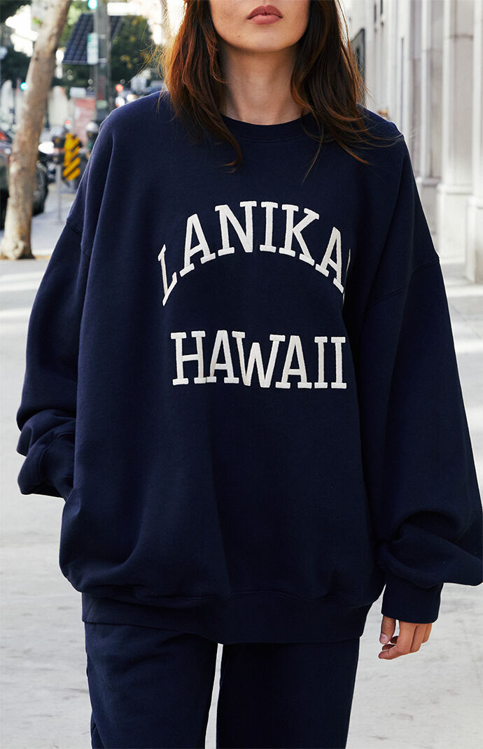 John Galt Navy Lanikai Hawaii Crew Neck Sweatshirt PacSun