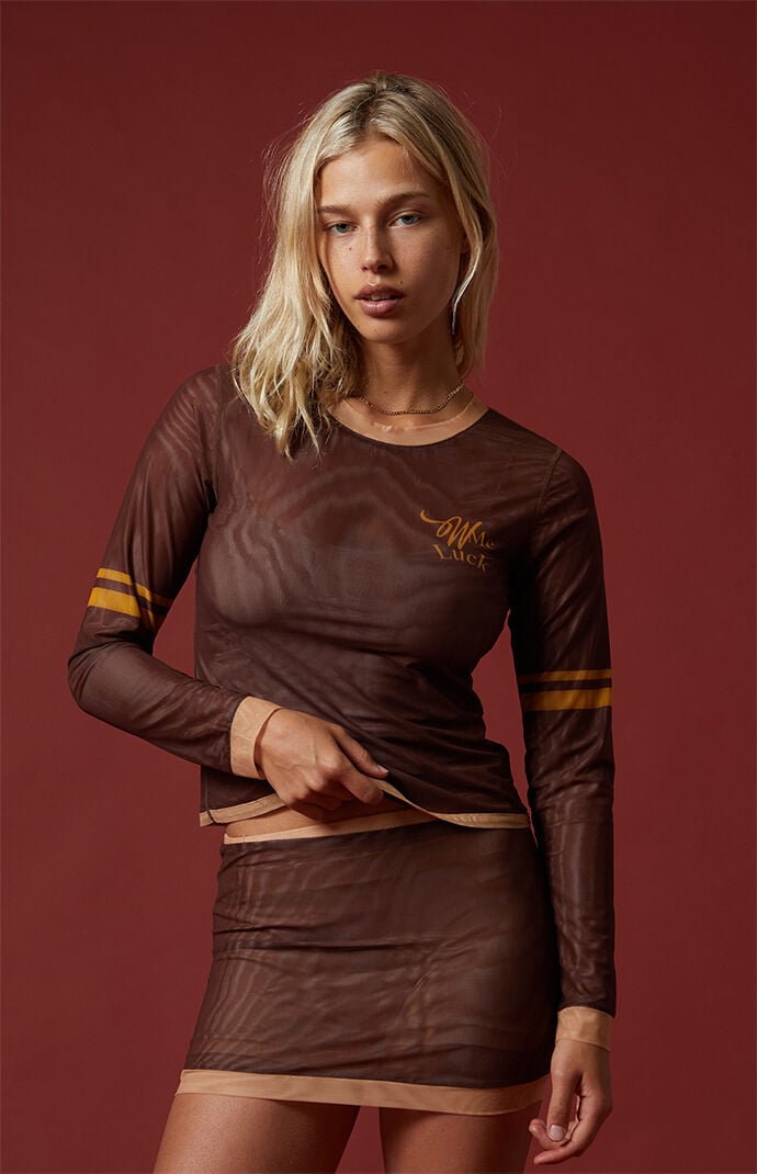 WISH ME LUCK Billiards Mesh Mini Skirt