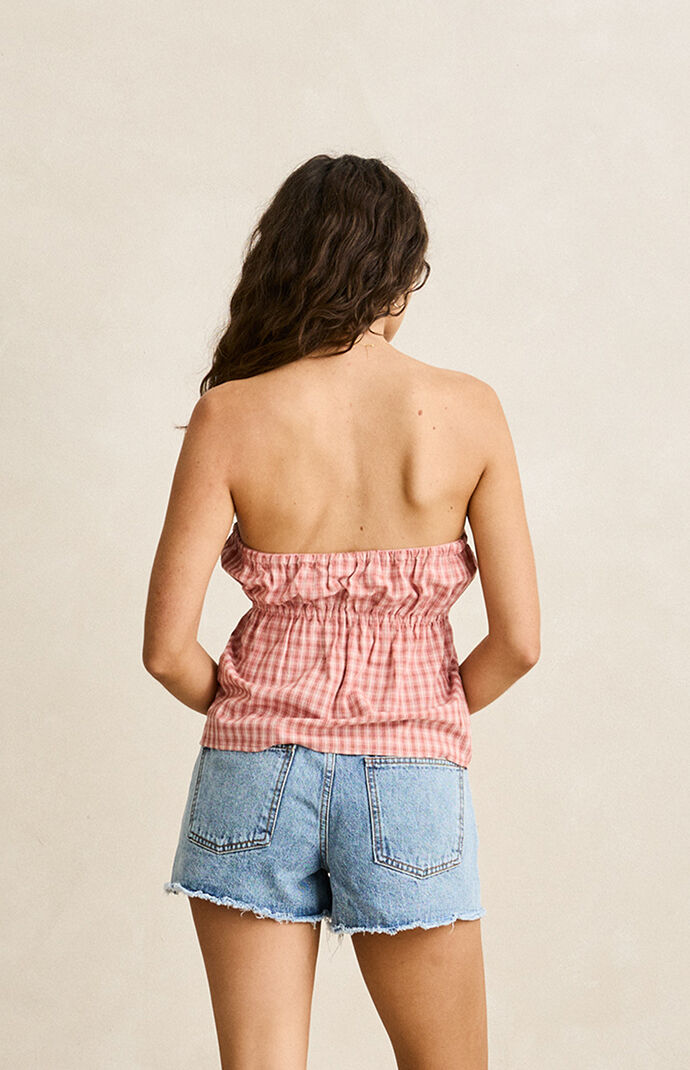 Rhythm Kirra Checker Strapless Top