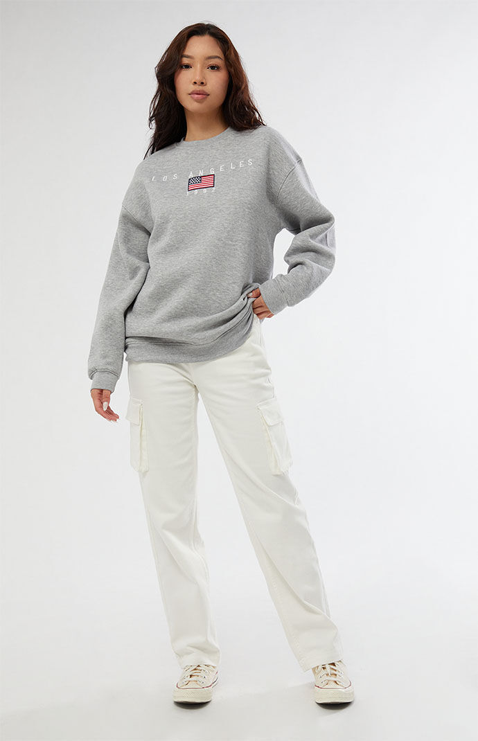 Daisy Street Los Angeles Embroidered Crew Neck Sweatshirt PacSun