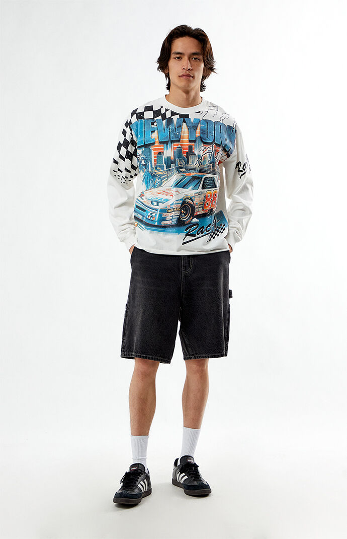 Tシャツ・カットソー RONRON MINI POINT LABEL OVER FIT LONG SLEEVE WHITE Fifty Pieces - White Long Sleeve T-shirt | hipicon