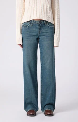 Zoe Low Rise Girlfriend Jeans Tinted Dark Blue image number 2