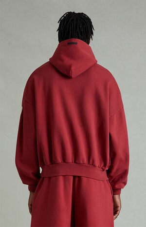 Crimson Cropped Relaxed Hoodie image number 4