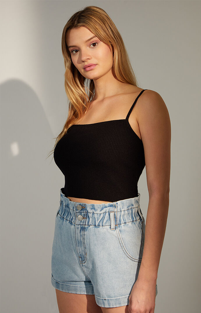 Lace Up Back Tank Top