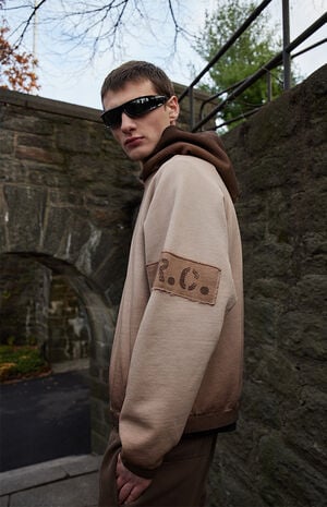 Brown&nbsp;Vintage Wash Heavyweight Oversized Fleece Hoodie image number 2