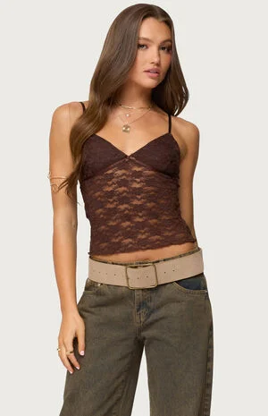 Eira Sheer Lace Tank Top image number 1